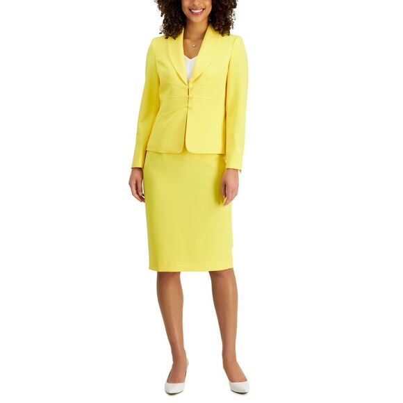 Shawl-Collar Seamed Skirt Suit Regular & Petite Sizes